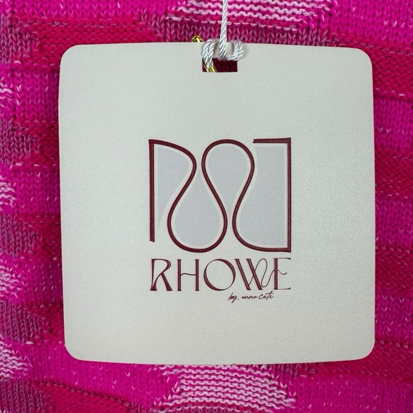Rhowe Anna Cate Wells Dress In Hot Pink Knit Mini NWT Sz M - Picture 3 of 7